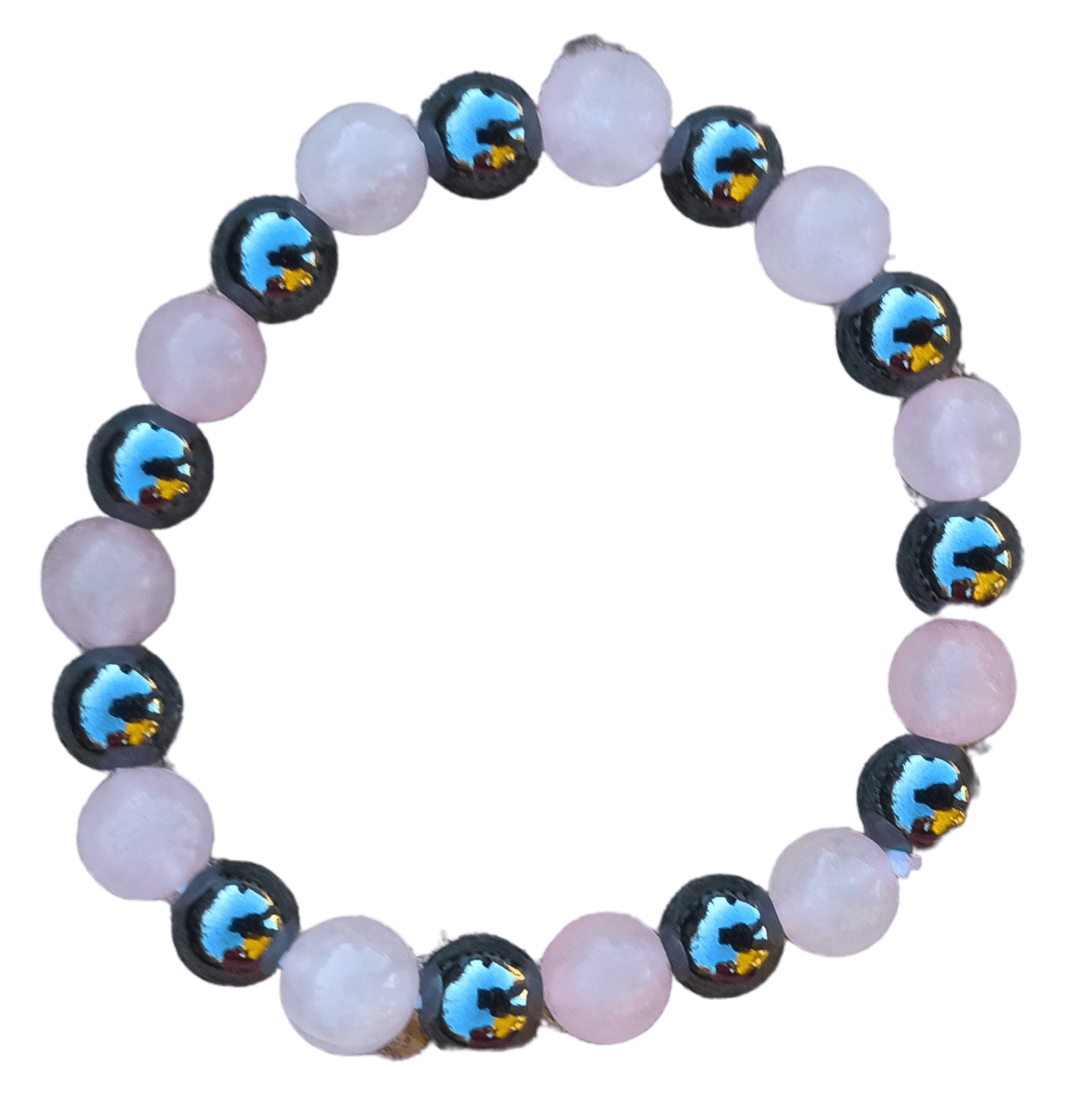 Bracelet Quartz Rose Hématite